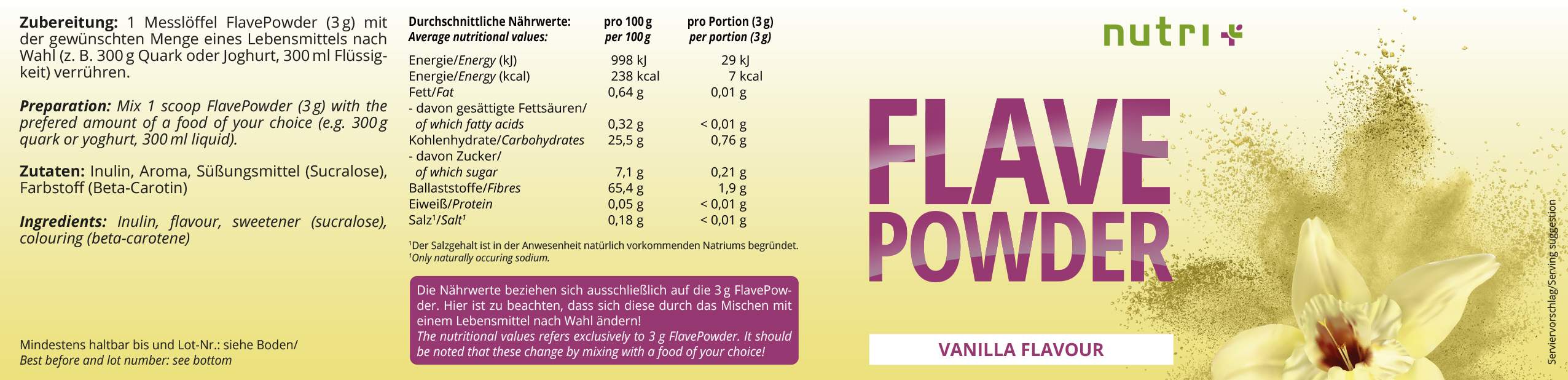 nutri+ Flave Powder - ohne überflüssige Kalorien