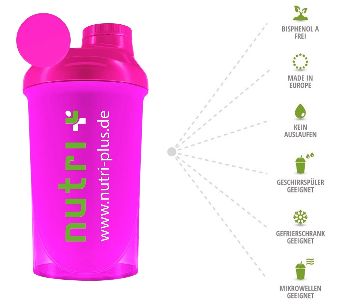nutri+ Eiweiß + Fitness Shaker (pink) 