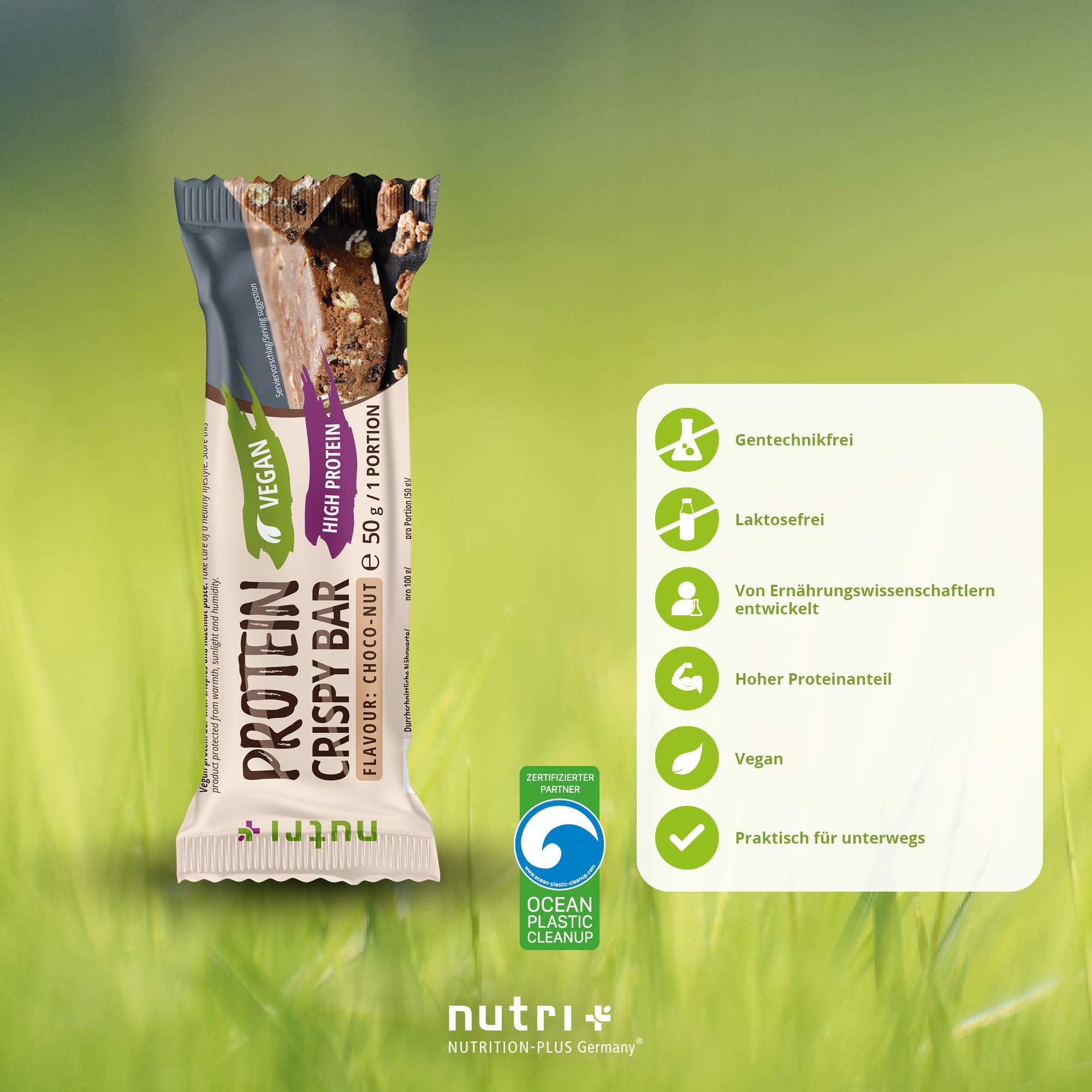nutri+ Crispy Bar - Vegan Protein-Riegel