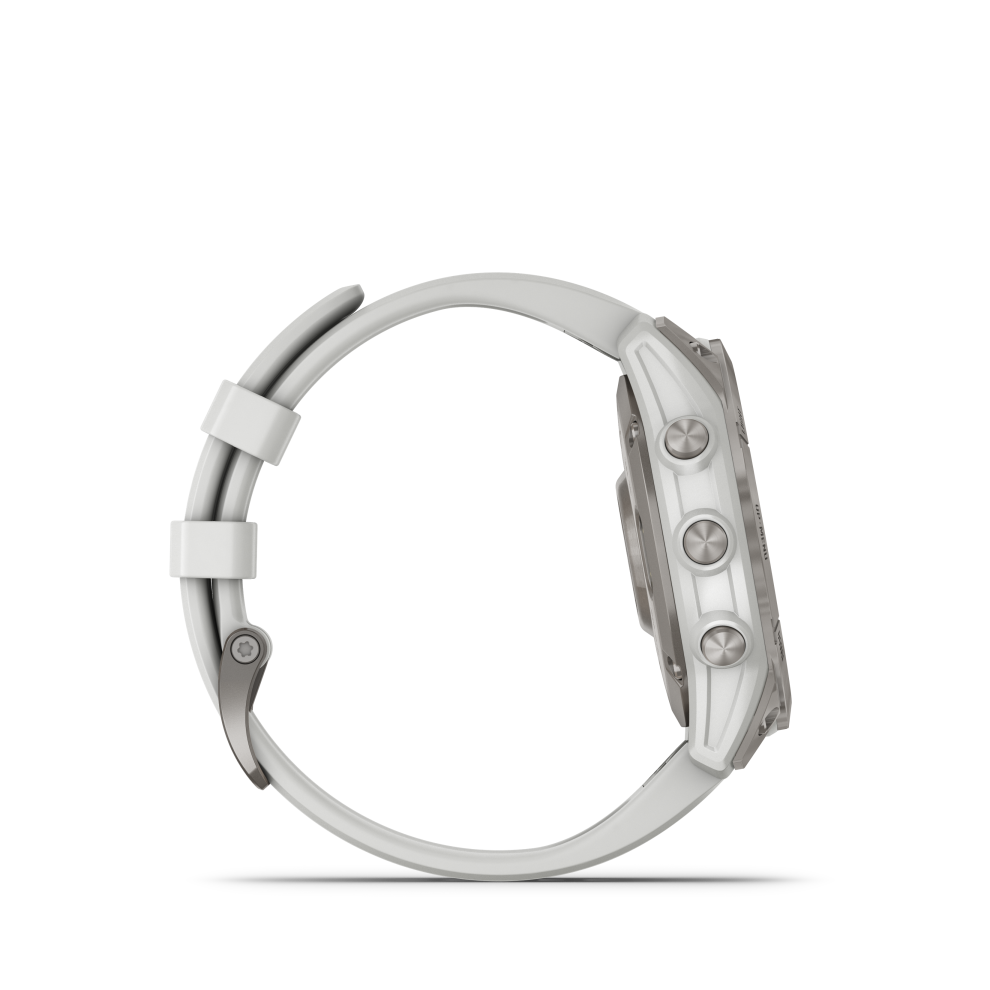 Garmin epix™ SAPPHIRE Schneeweiss /Titanium Titan mit QuickFit®-Silikon-Armband 22 mm