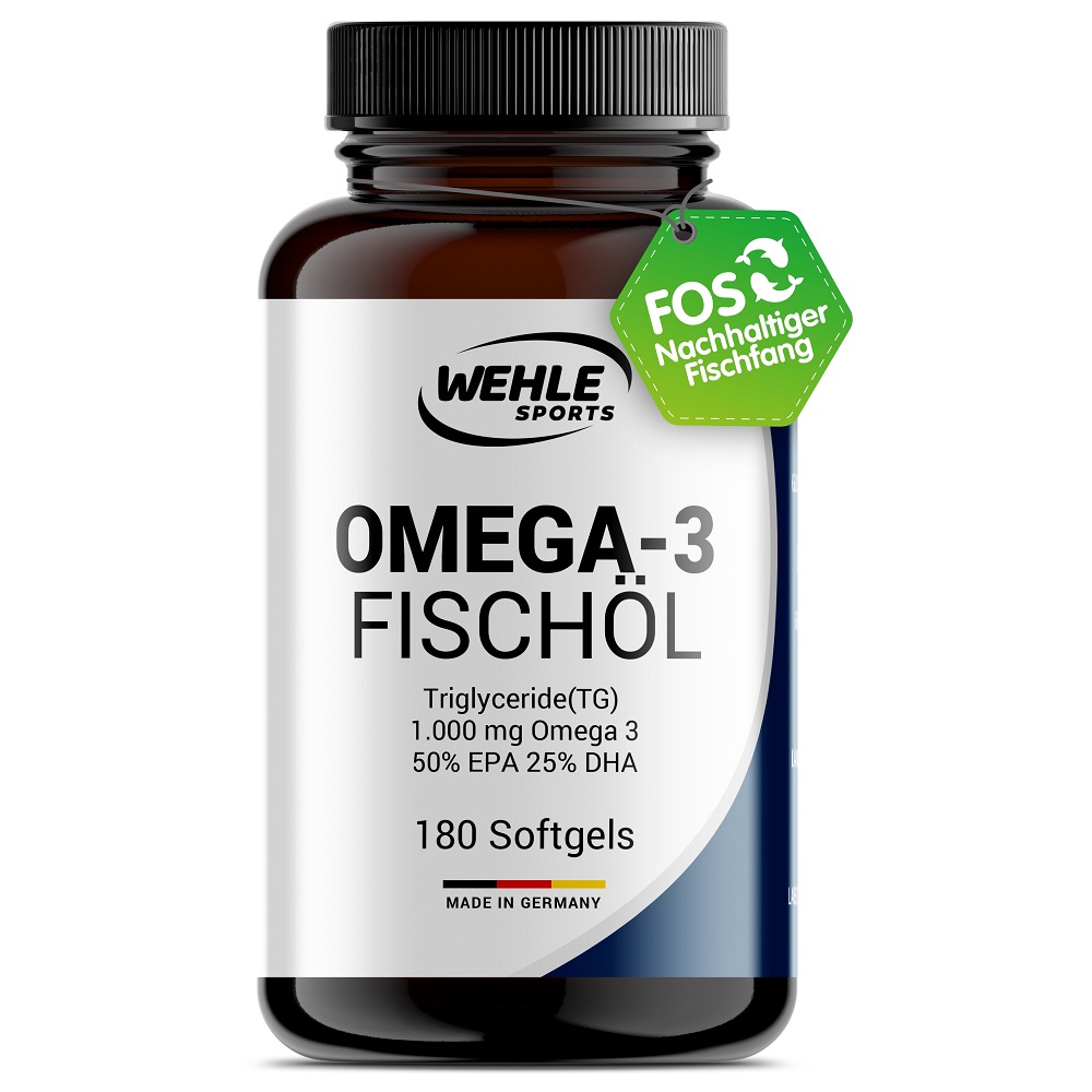 Wehle Sports Omega 3 Fischöl Tryglyceride - 180 Softgel Kapseln
