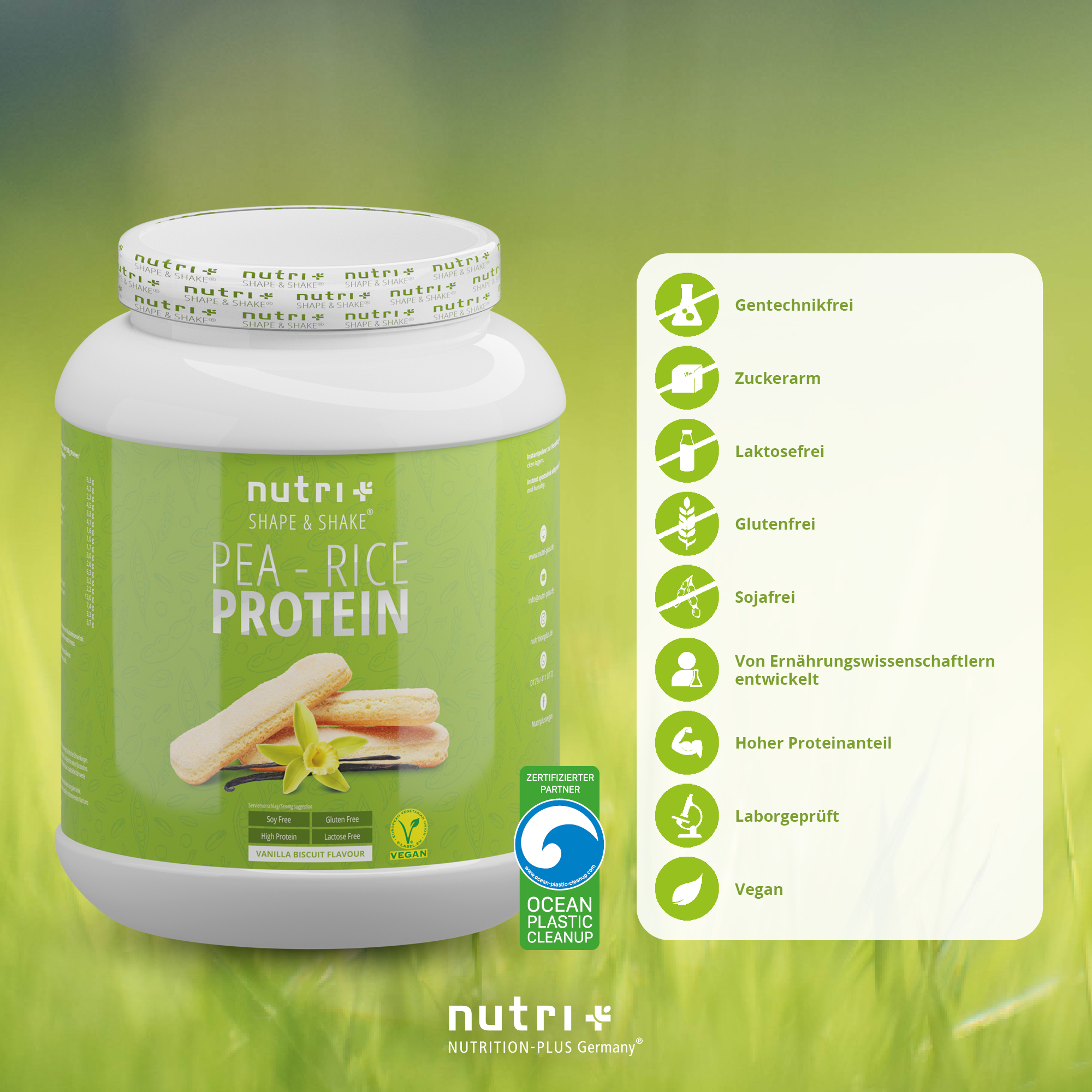 nutri+ Vegan Pea-Rice Proteinpulver