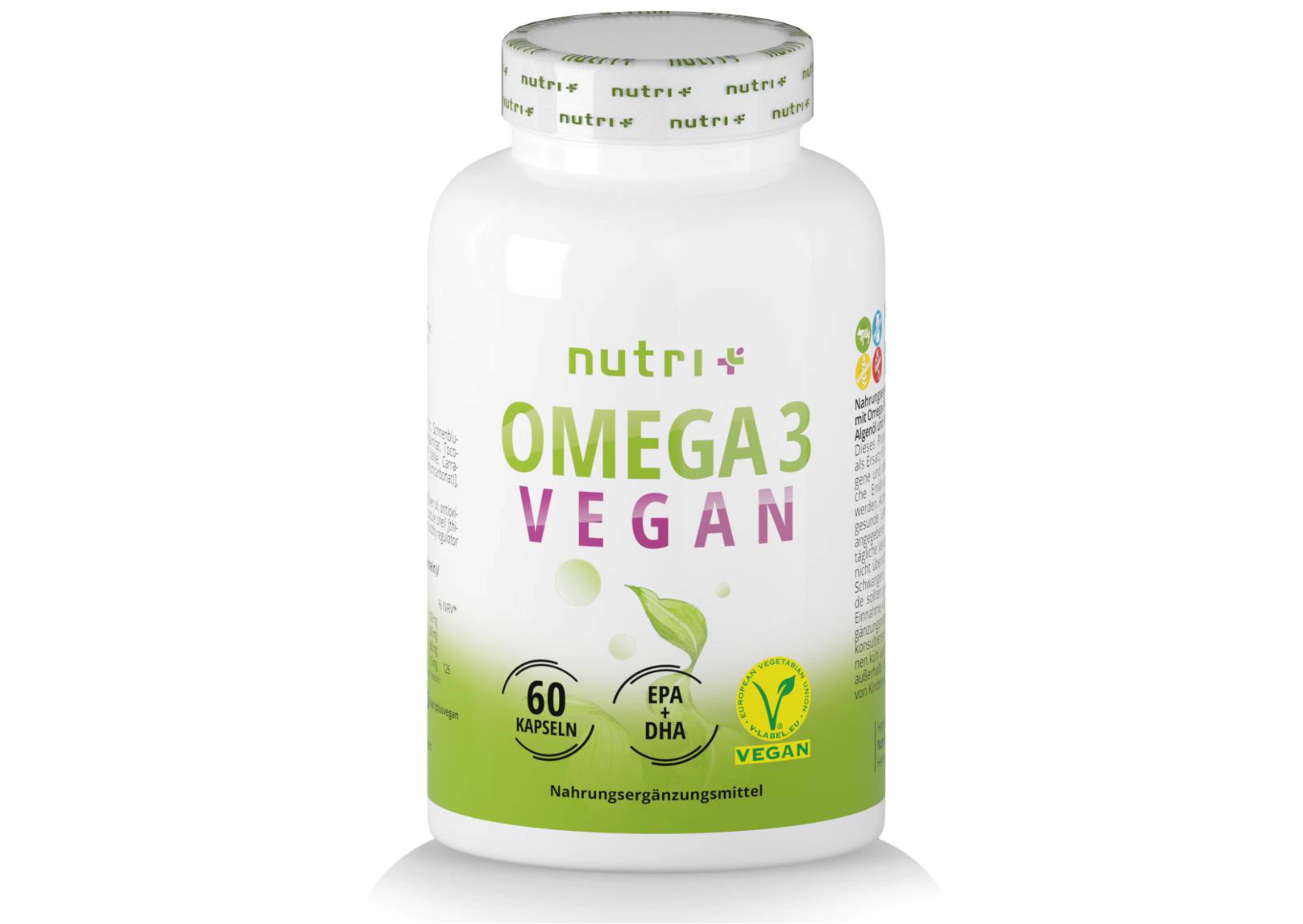nutri+ Omega 3 Vegan - mit EPA + DHA